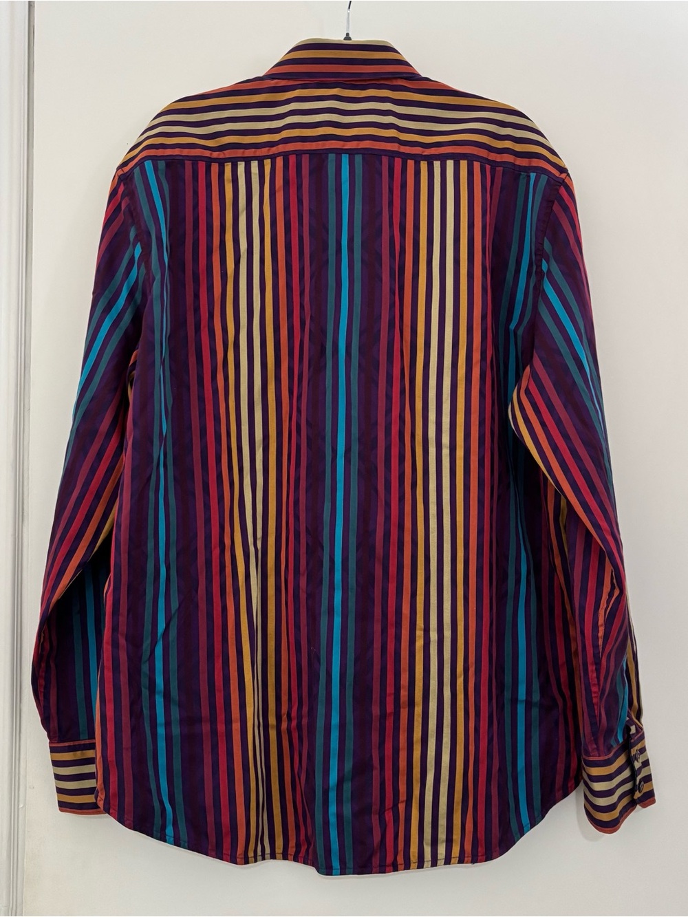 ROBERT GRAHAM Shirt Mens 3XL Tailored Multi Striped Flip Cuff Button Up Party - Picture 6 of 10